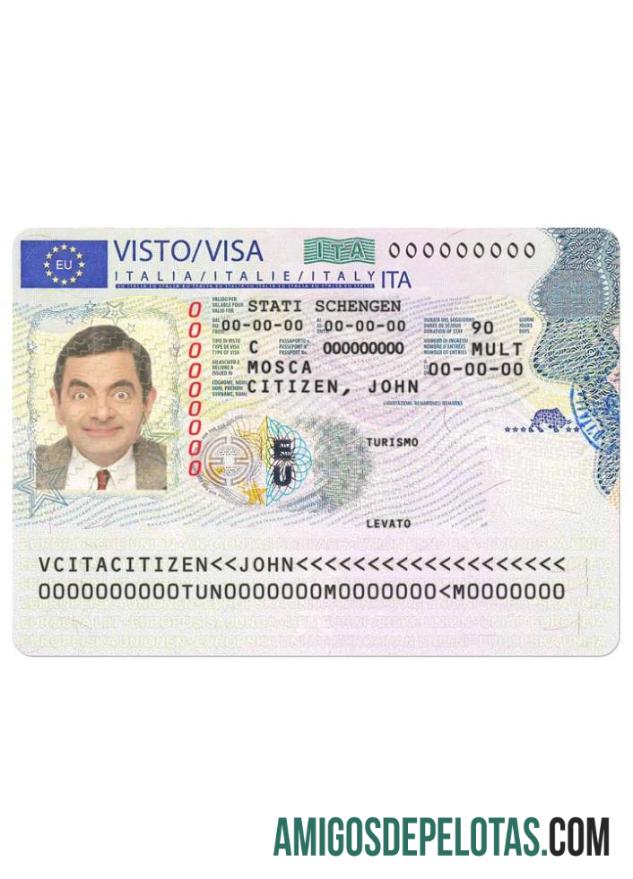 Visto Schengen da Itália versão 2 modelo